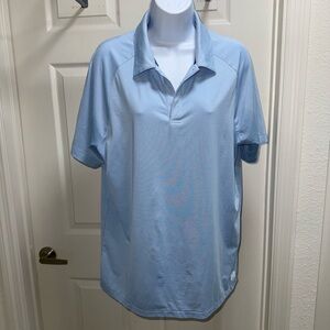 FLX Urban Commuter Polo Shirt Light Blue Short Sleeve Performance Men’s Medium